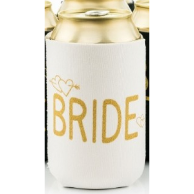 Can Cooler - Bride with Gold Writing